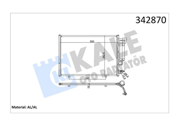 KALE 342870 KLIMA RADYATORU KONDANSER FIESTA VI EURO 5 1.4TDCI 08 >14 GENİŞLİK: 383MM. UZUNLUK: 550MM AP3119710BB-1756718 ürün görseli 1