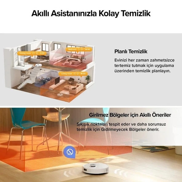 Roborock Q8 Akıllı Robot Süpürge - Beyaz (10.000 Pa HyperForce) - Resim 5