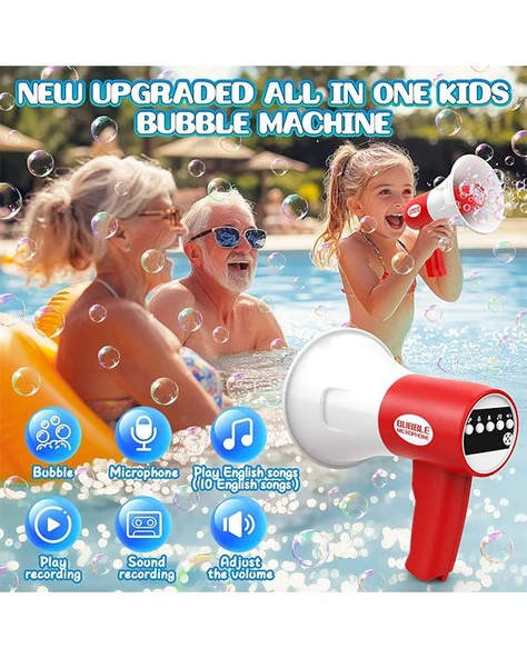 Karsan Oyuncak Köpük Atan Ses Kayıtlı Megafon Kırmızı 44324G - Resim 3