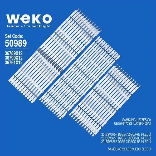 Samsung UA75F6400AJ 75'' İnç 36 Adet Tv Led Bar ( Tvnizin içindeki led barla aynısı olduğunu görmeden almayınız. Led bar ürünlerinde paket açıldığında iade kabul edilmemektedir. ) ürün görseli
