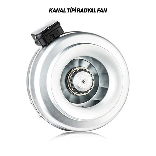 Kanal Tipi Radyal Fanlar Aspiratör Havalandırma Fanı Kirli Hava Tahliye Metal Vantilatör - Resim 2