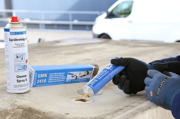 Weicon GMK 2410 Kontakt Yapıştırıcı Yüksek mukavemetli ve hızlı kürlenen 1 komponentli kauçuk-metal yapıştırıcı 350gr - Resim 2