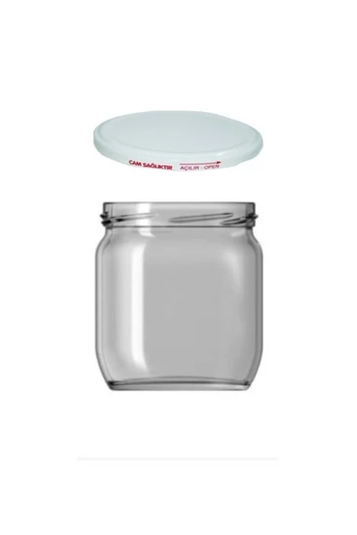 Paşabahçe Cam Kavanoz 425 cc 20 Adet Beyaz Metal Kapak ürün görseli