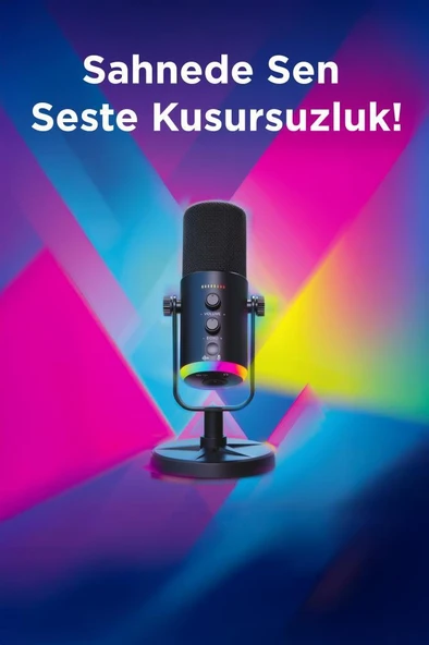 Torima YU7 Siyah USB/XLR Çift Çıkışlı Podcast, Vokal Kaydı, Oyun İçin Dinamik Mikrofon - Resim 2