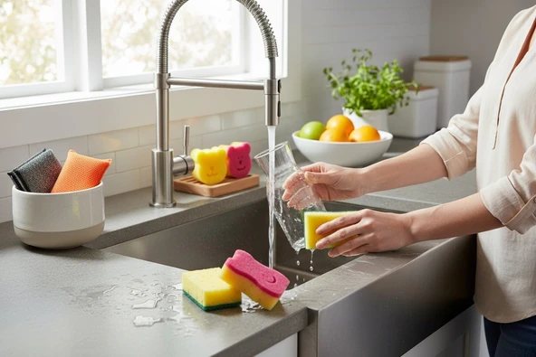 Technow 9 Parça Çok Amaçlı Genel Kullanım Mutfak Bulaşık Süngeri Yıkama Seti - Resim 8