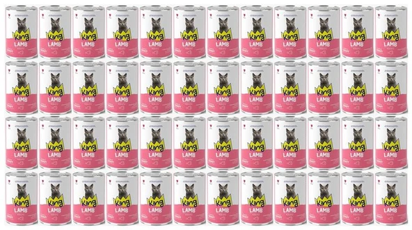 King Et Parçacıklı Kuzu Etli Yetişkin Kedi Konserve 400 Gr*48 ADET ürün görseli
