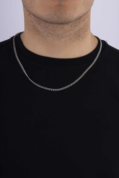 Gümüş Pazarım Klasik Model Standart Kesim Gurmet Erkek Çelik Zincir - Resim 3
