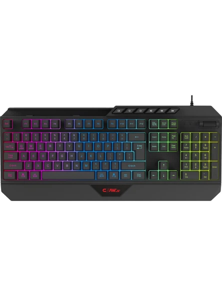 Claw's Nexus K1 RGB Full Membran 104 Tuşlu Ekstra Multimedya / Rollover Ses Kontrol Mekanizmalı & Claw's Reflex Örgü Kablolu Gaming Klavye (11 Farklı RGB Efektli) - Resim 4