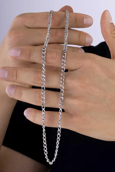 Gümüş Pazarım Klasik Model Erkek Çelik Zincir - Resim 4