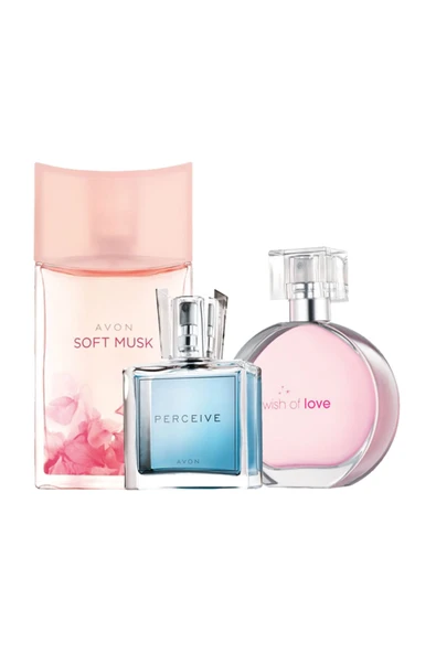 Soft Musk & Wish of Love & Perceive Üçlü Kadın Parfüm Seti ürün görseli