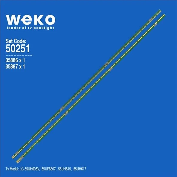 Lg 55UH615V-ZB.APDWLWK 55'' İnç 2 Adet Tv Led Bar ( Tvnizin içindeki led barla aynısı olduğunu görmeden almayınız. Led bar ürünlerinde paket açıldığında iade kabul edilmemektedir. ) ürün görseli
