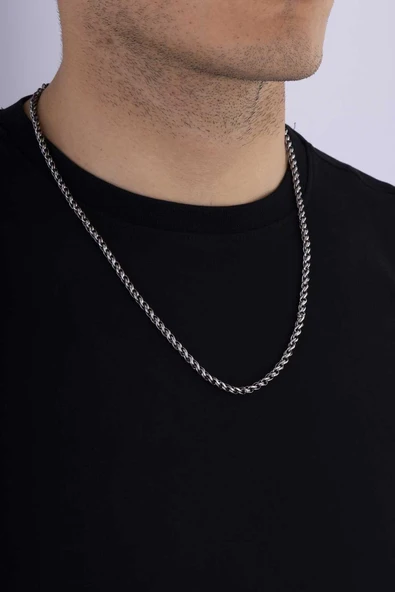 Gümüş Pazarım Sarmal Model Trend Erkek Çelik Zincir - Resim 3