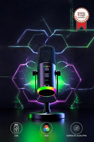 Torima YU7 Siyah USB/XLR Çift Çıkışlı Podcast, Vokal Kaydı, Oyun İçin Dinamik Mikrofon ürün görseli