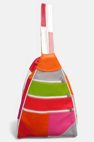 Lederax Hakiki Deri Çok Gözlü Sırt Ve Omuz Çantası LD619 - Resim 3