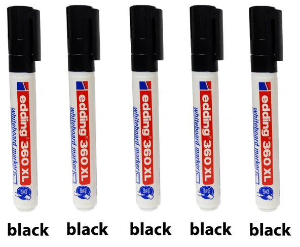 Edding 360 XL Beyaz Tahta Kalemi Siyah 5 Adet ürün görseli