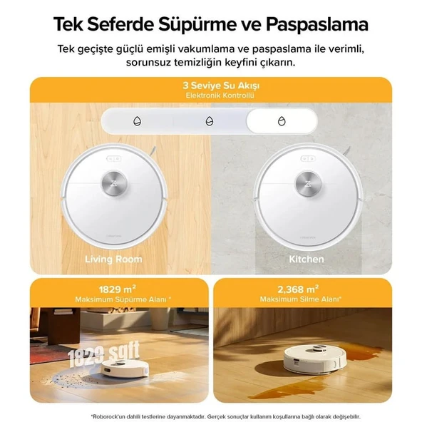 Roborock Q8 Akıllı Robot Süpürge - Beyaz (10.000 Pa HyperForce) - Resim 7