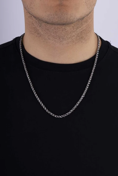 Gümüş Pazarım Sarmal Model Trend Erkek Çelik Zincir - Resim 2