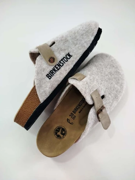 BİRKENSTOCK BOSTON KEÇE TERLİK BEJ - Resim 4