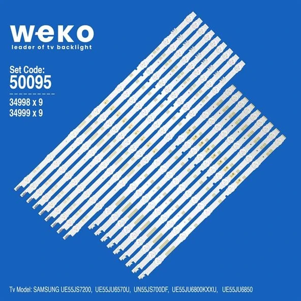Wkset-5095 34998X9 34999X9 V5dr_550 18 Adet Led Bar ( Tvnizin içindeki led barla aynısı olduğunu görmeden almayınız. Led bar ürünlerinde paket açıldığında iade kabul edilmemektedir. ) ürün görseli 1