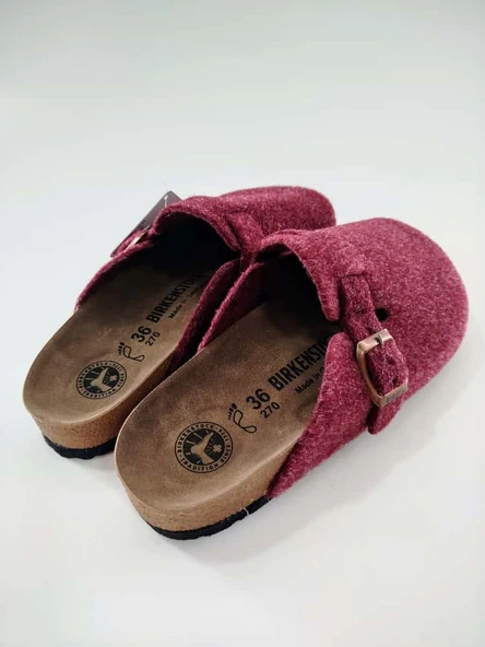 BİRKENSTOCK BOSTON KEÇE TERLİK BORDO - Resim 3