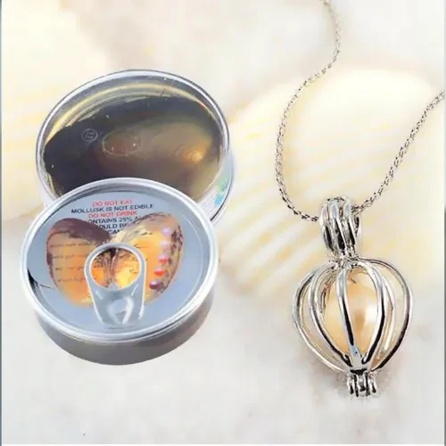 Gerçek İstiridye İçinde İnci Kolye - Resim 3