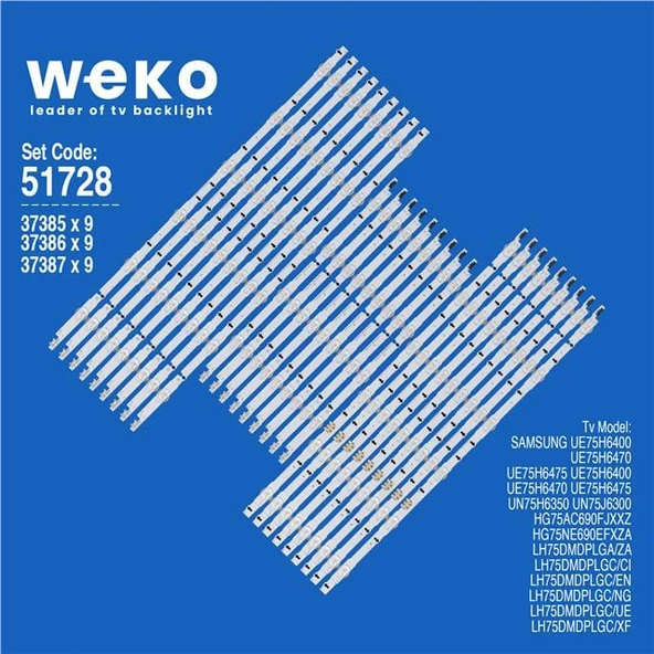 Samsung UE75TU7072 75'' 27 Adet Tv Led Bar ( Tvnizin içindeki led barla aynısı olduğunu görmeden almayınız. Led bar ürünlerinde paket açıldığında iade kabul edilmemektedir. ) ürün görseli