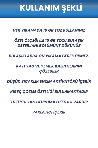BULAŞIK MAKİNESİ PARLATICILI TOZ DETERJAN 6 X 10GR SAŞE - Resim 6