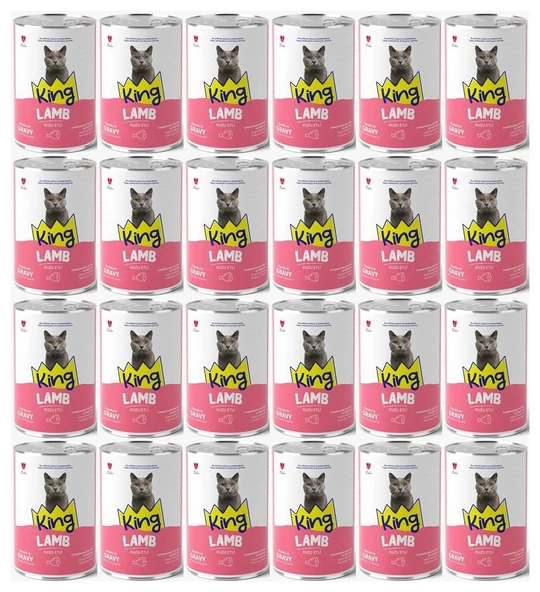 King Et Parçacıklı Kuzu Etli Yetişkin Kedi Konserve 400 Gr*24 ADET ürün görseli