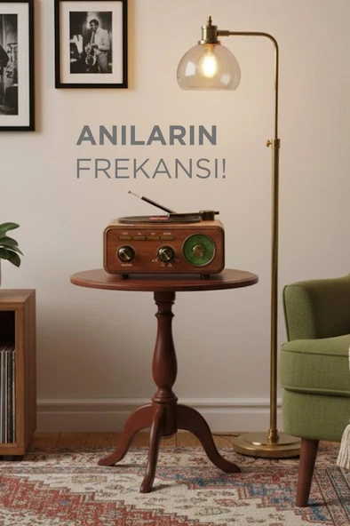 Torima D75 Ahşap Plak Görünümlü Nostalji Kablosuz Speaker / Wireless Hoparlör - Resim 2