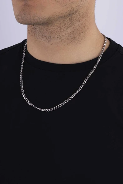 Gümüş Pazarım Klasik Model Erkek Çelik Zincir - Resim 2