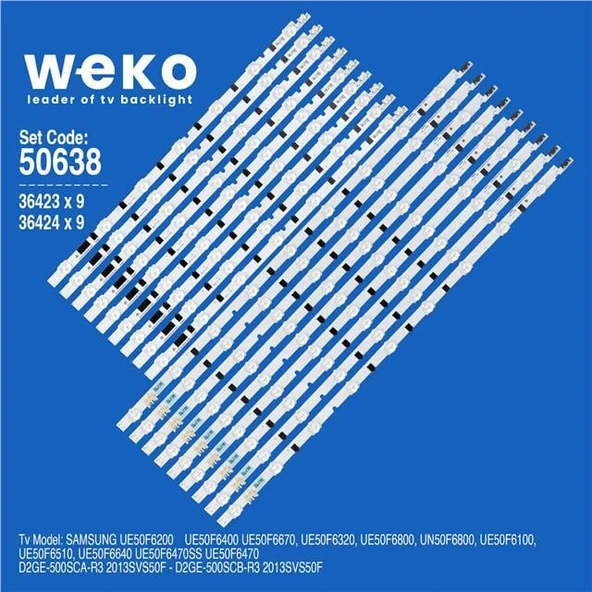 Samsung UE50F6470SS 50'' İnç 18 Adet Tv Led Bar ( Tvnizin içindeki led barla aynısı olduğunu görmeden almayınız. Led bar ürünlerinde paket açıldığında iade kabul edilmemektedir. ) ürün görseli 1