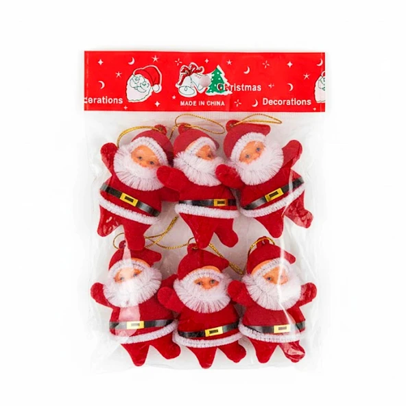 Kızılkaya Yılbaşı Ağacı Süsü Noel Baba 6 lı Büyük Boy (2505113) ürün görseli