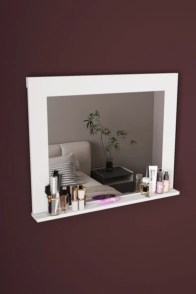 DF06102 Raflı Dekoratif Duvar Aynası Makyaj Aynası - Resim 3