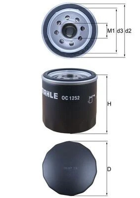 MAHLE OC1252 YAG FILTRESI TRANSIT V348-V347-V363-V362 06>14 2.2-2.4 TDCI BOXER JUMPER III BOXER JUMPER DUCATO 2.2HDI 06>2.2HDI 9808867880-1812551-BK2Q6714AA ürün görseli 1
