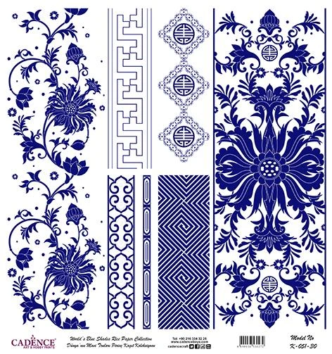 Dünyanın Mavi Tonları Pirinç Dekopaj Kağıdı - K-051 ürün görseli