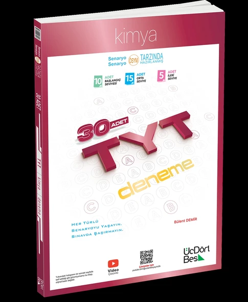 ÜçDörtBeş Yayınları TYT 30'lu Kimya Denemesi Yeni ürün görseli