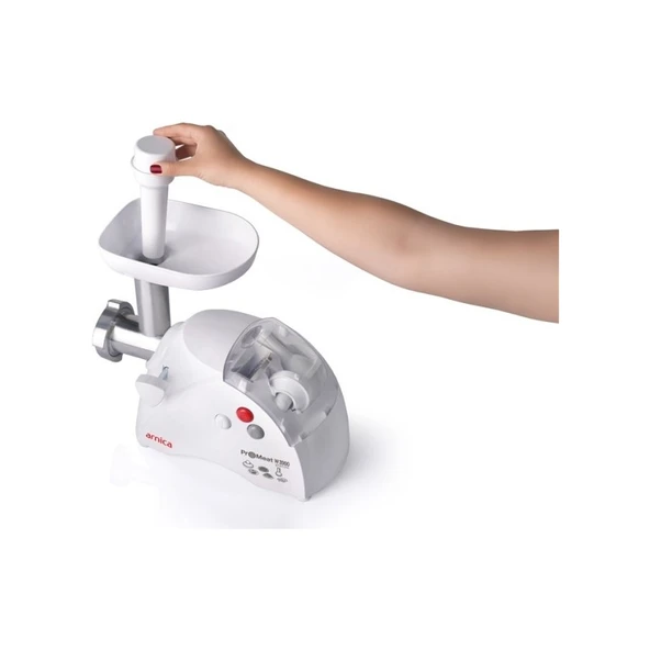 Arnica Promeat Grande Et Kıyma Makinesi 1400W Paslanmaz Çelik Bıçaklı Sucuk ve İçli Köfte Aparatlı - Resim 3