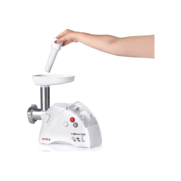 Arnica Promeat Grande Et Kıyma Makinesi 1400W Paslanmaz Çelik Bıçaklı Sucuk ve İçli Köfte Aparatlı - Resim 2