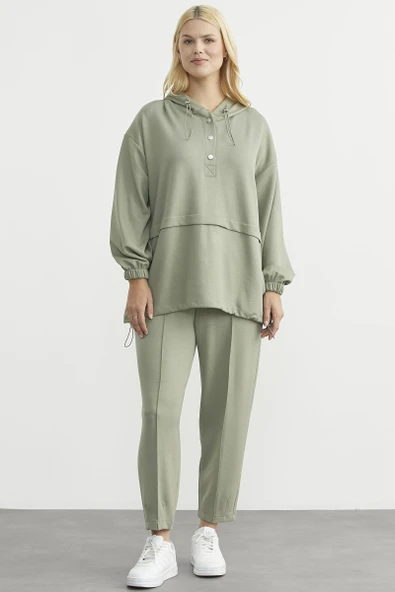 Scuba Oversize Tunik Eşofman Takım - Fıstık Yeşili ürün görseli