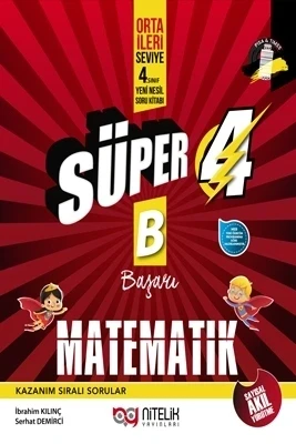 Yeni Süper 4 Sınıf Matematik B Başarı Yeni Nesil Soru Kitabı Nitelik Yayınları ürün görseli