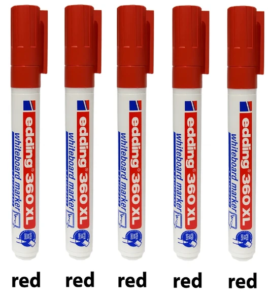 Edding 360 XL Beyaz Tahta Kalemi Kırmızı 5 Adet ürün görseli