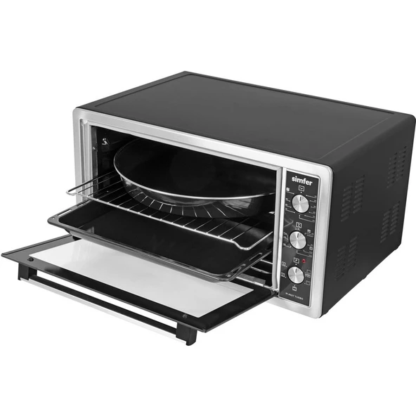 Simfer M4507 45 lt Inox Paslanmaz Çelik Midi Fırın – Turbo Pişirme, Yoğurt Yapma ve Enerji Tasarruflu Çok Fonksiyonlu - Resim 3
