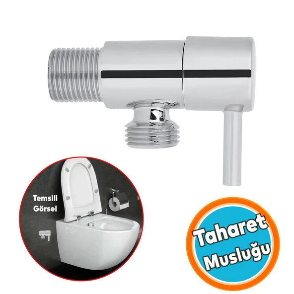 1 Adet Alafranga Flex Hortum Bağlantı Ara Musluk Klozet Aç Kapa Taharet Musluğu Metal Rezervuar Wc ürün görseli 1