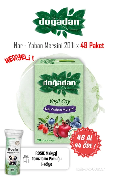 48 AL 44 ÖDE Doğadan Nar Yaban Mersini Yeşil Çay 20'li ve ROSIE ürün görseli