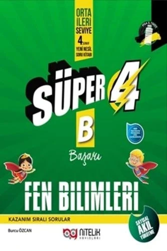 Yeni Süper 4 Sınıf Fen Bilimleri B Başarı Yeni Nesil Soru Kitabı Nitelik Yayınları ürün görseli