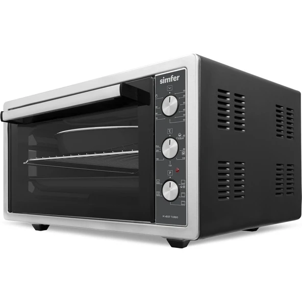 Simfer M4507 45 lt Inox Paslanmaz Çelik Midi Fırın – Turbo Pişirme, Yoğurt Yapma ve Enerji Tasarruflu Çok Fonksiyonlu - Resim 2