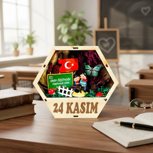 Altıgen Saksı Teraryum - Öğretmenler Günü Hediyesi ürün görseli 1