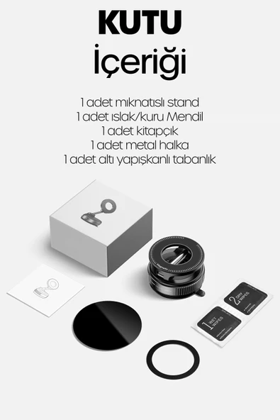 2li MagnetPRO 360° Ayarlanabilir Araç İçi Masa Üstü Vakumlu Mıknatıslı Magsafe Telefon Tutucu Siyah - Resim 8