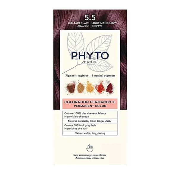 Phyto Phytocolor Bitkisel Saç Boyası - 5.5 Açık Kestane Akaju ürün görseli