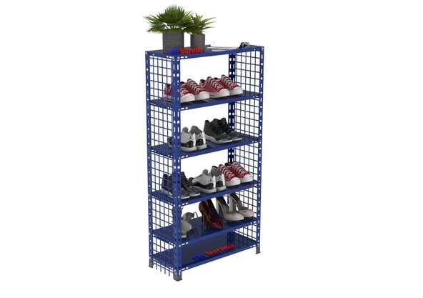 6 Katlı Renkli Tel Kafesli Çelik Ayakkabılık Rafı 31x75x150 cm  Turuncu 31x75x150 cm - Resim 3